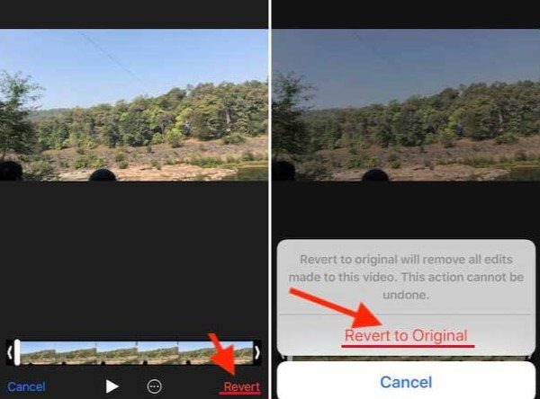 Revert Original video from Photos