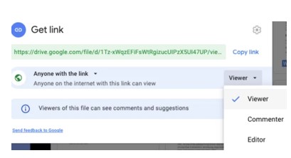 Change the permission of the link to an editor so that anyone that has the link can make changes