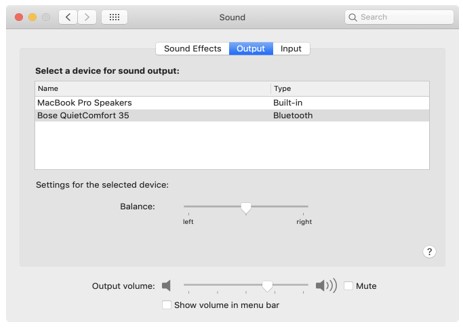 In the system preference
