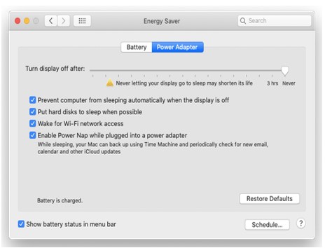 Turn displays off after