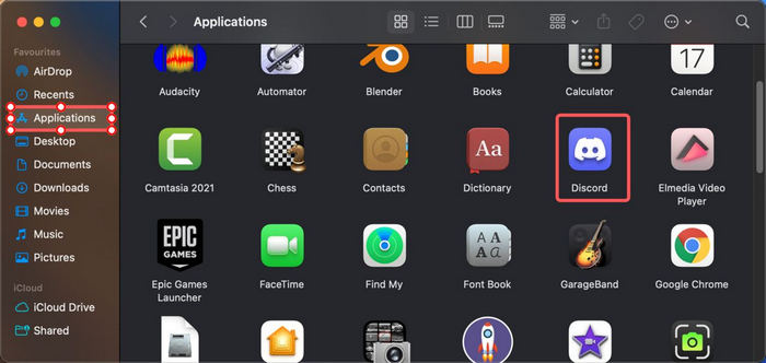 Select the Discord app