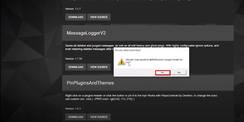 tap on the Yes button