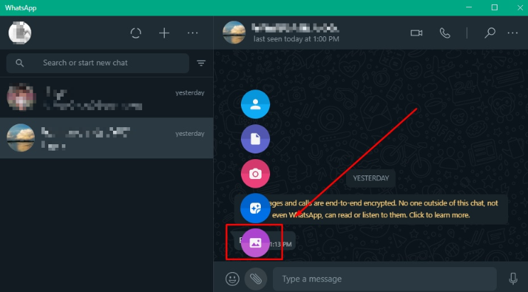 Choose the Gallery (Mobile App) or Photo & Videos (Windows App) From the showing icon list