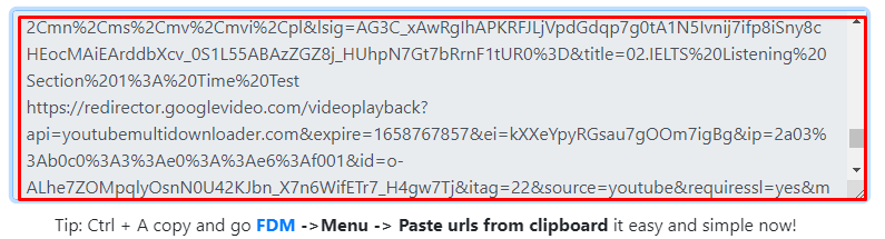 You’ll get another link then. Copy the Link, and open IDM
