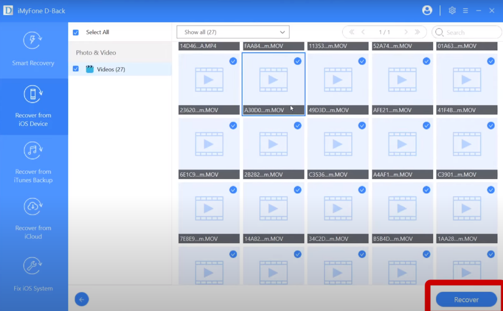 Preview the Videos You Want to Recover