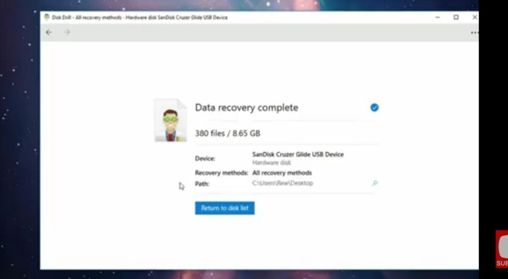 restore the files and click on the ok button