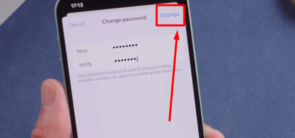 tap on the Change option