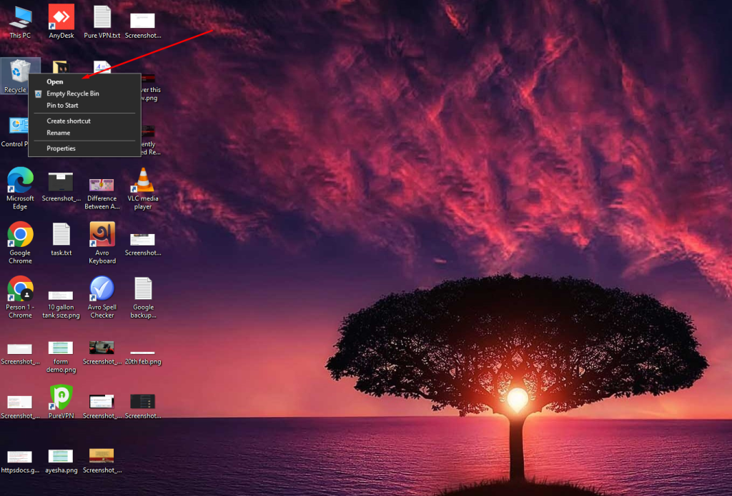 On your desktop, double-click on the recycle bin icon