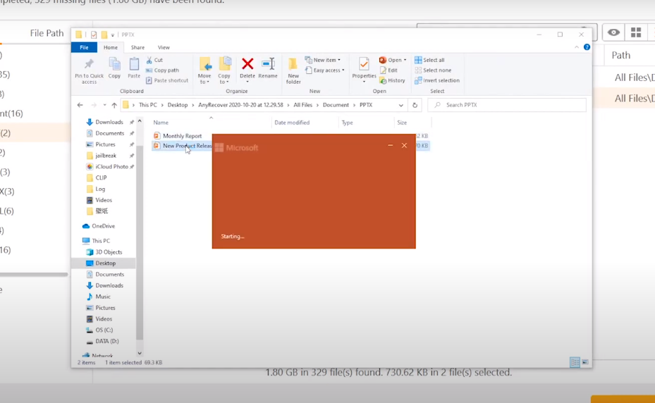 open with the powerpoint software